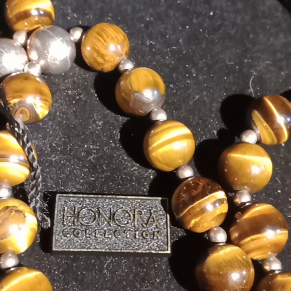 HONORA tiger's eye bead necklace and 2 bracelets - Picture 6 of 6